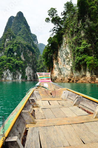 View in Chiew Larn Lake, Khao Sok National Park, Thailand. © thongchuea