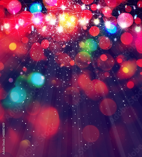 Colorful Christmas lights background.