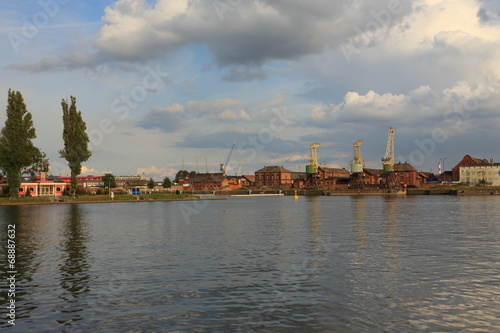 Szczecin - panorama - dźwigi