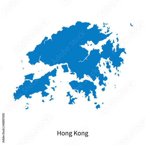 Detailed vector map of Hong Kong