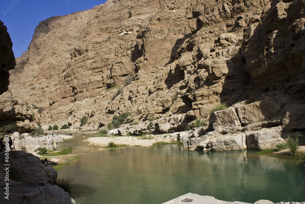 Wadi Shab, Sur, Oman. Water Paradise trough rocks