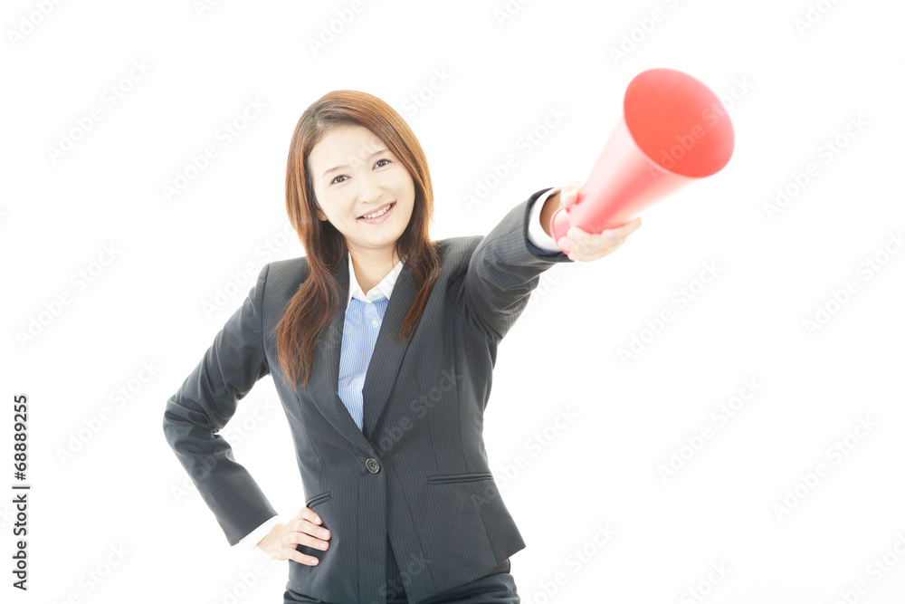 声援を送る女性 声援を送る女性