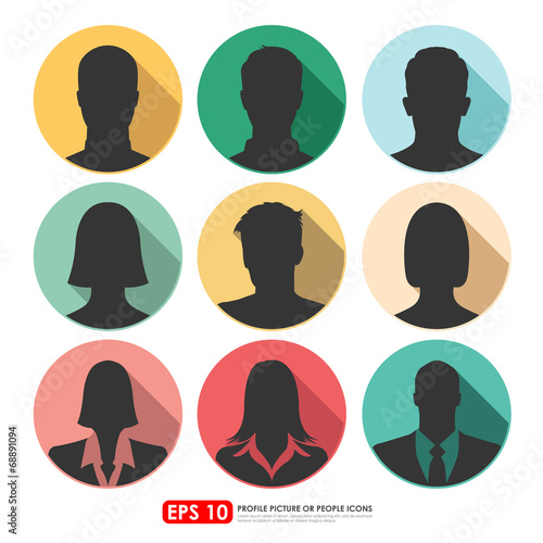 Avatar profile picture icons - male, female & businesspeople