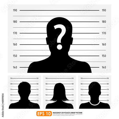 Police lineup or mugshot set