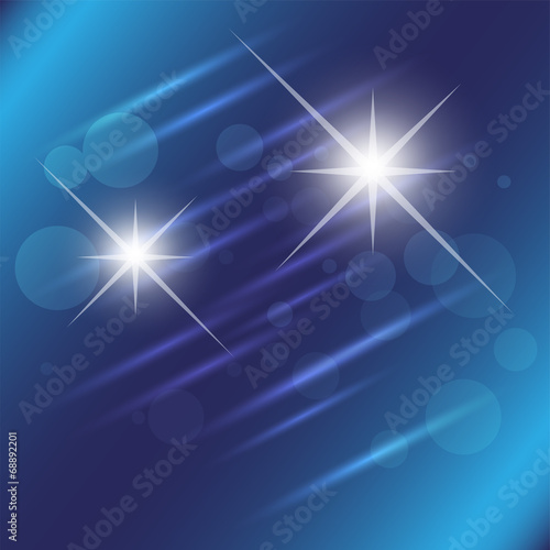 Blue star light effect background