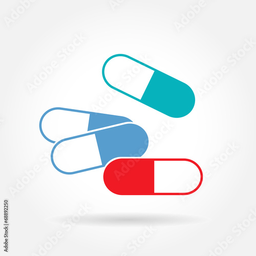 Capsule pill medicines - vector icon