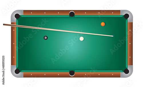 Realistic Billiards Pool Table Green Felt Illustration