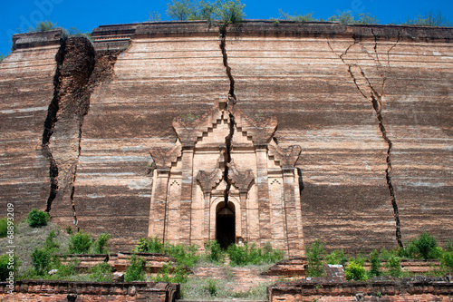 Ruined Pagoda in Mingun Paya or Mantara Gyi Paya ,Myanmar.
