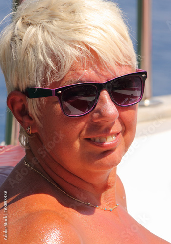 Slika na platnu A beautiful blond english lady on vacation