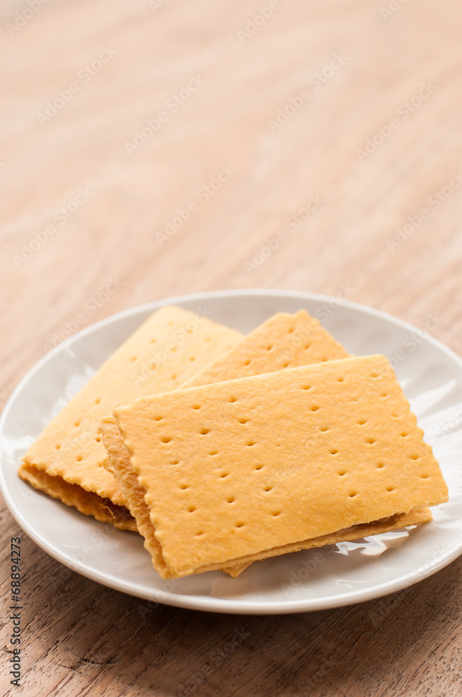 Pineapple pie stacked on a plate Pineapple pie stacked on a plate