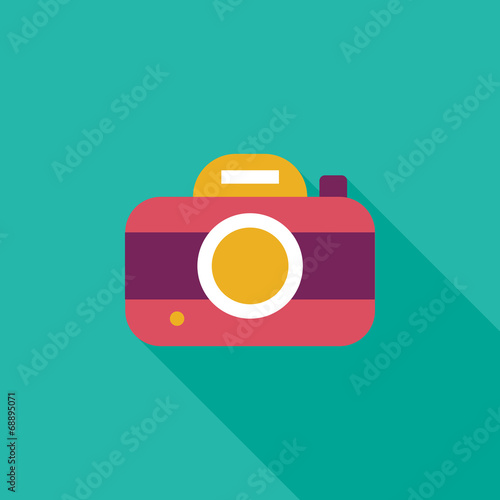 camera flat icon with long shadow