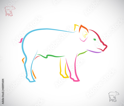 Vector image of a pig