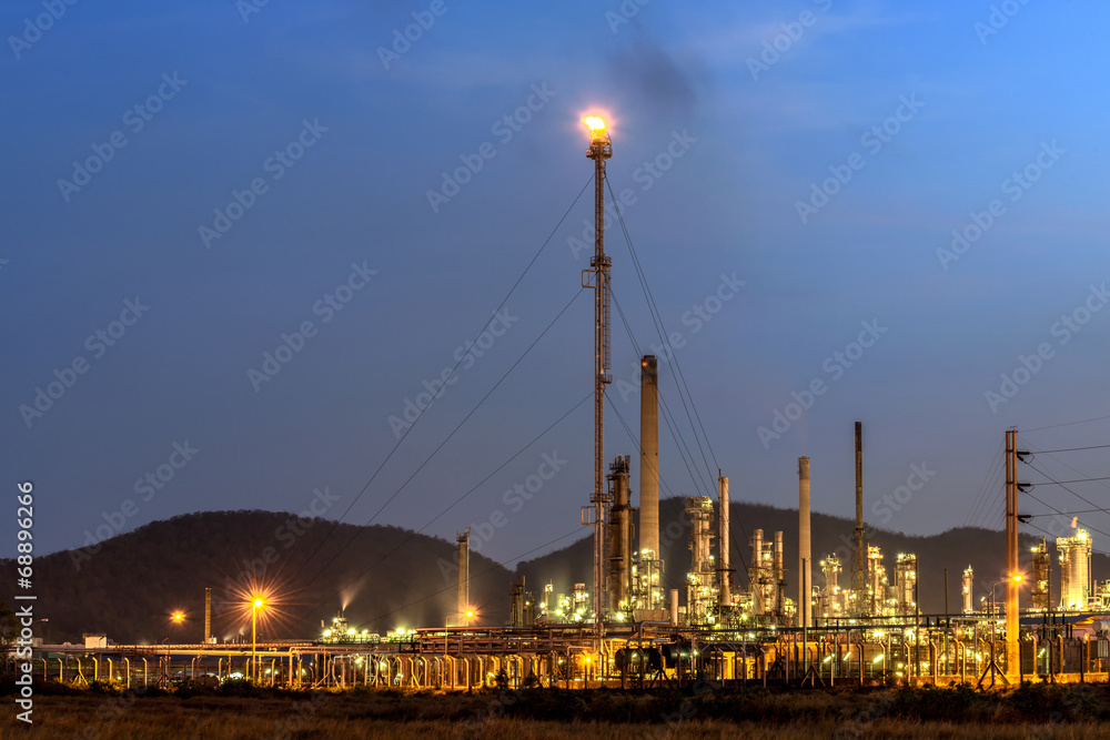 Oil refinery at twilight - factory