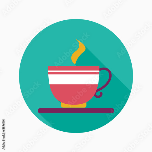 coffee flat icon with long shadow
