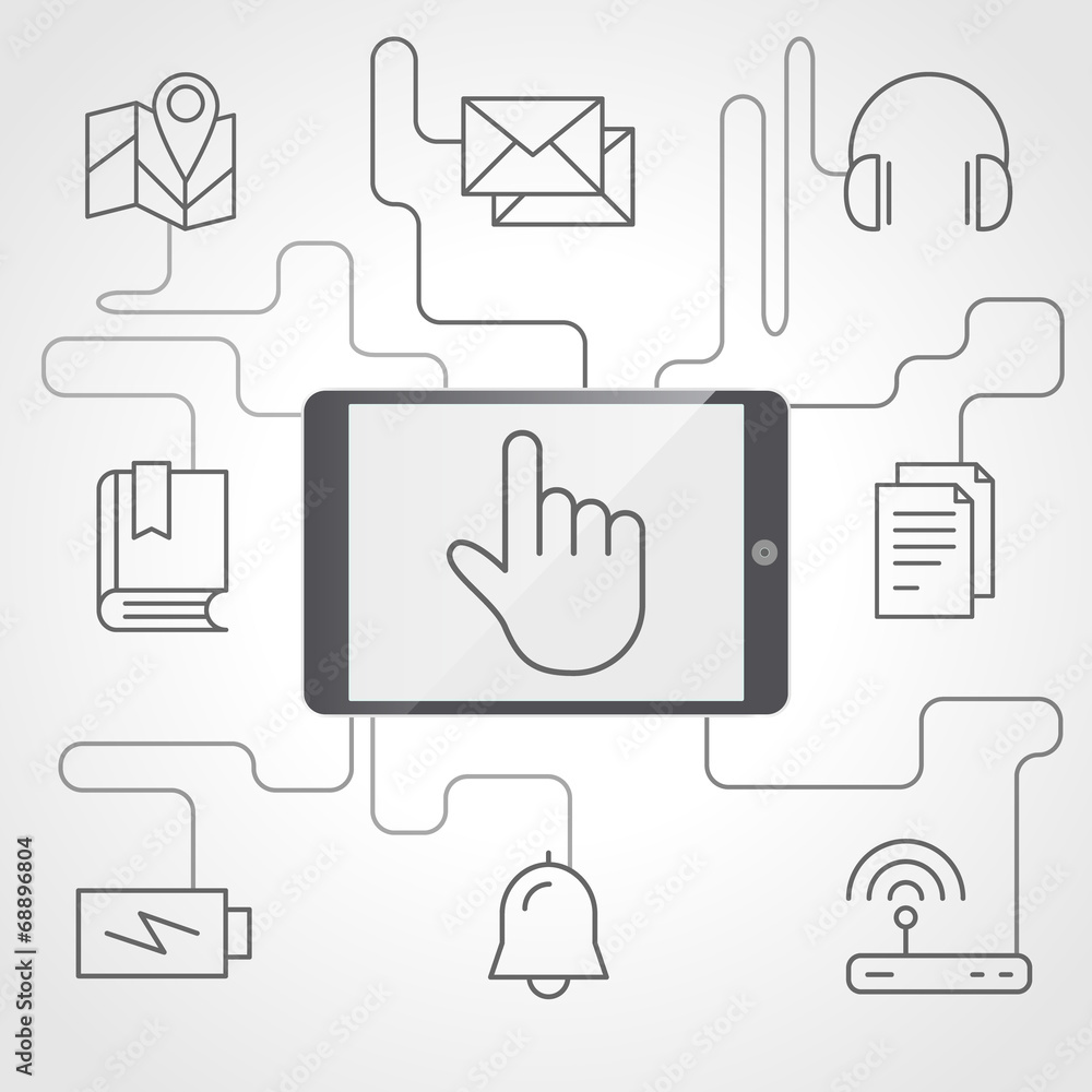 Application and devices infographics with icons Application and devices infographics with icons