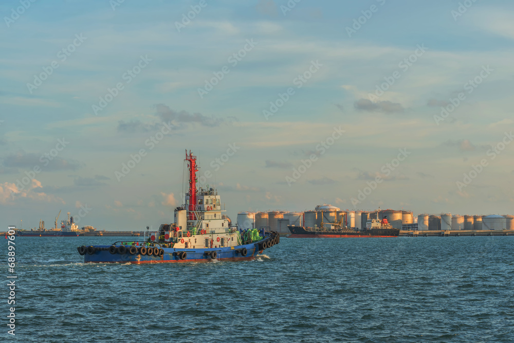 Tugboat in harbor