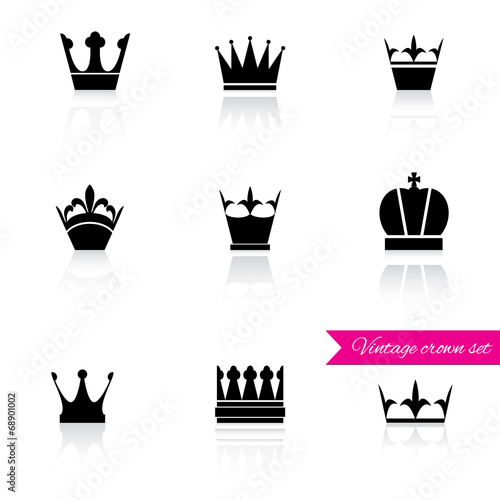 Crown icons set.