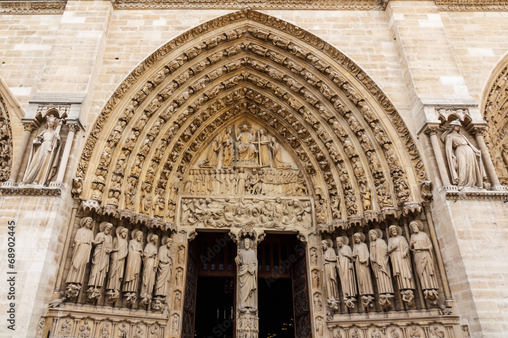 Main Entrance of Cathédrale Notre Dame de Paris