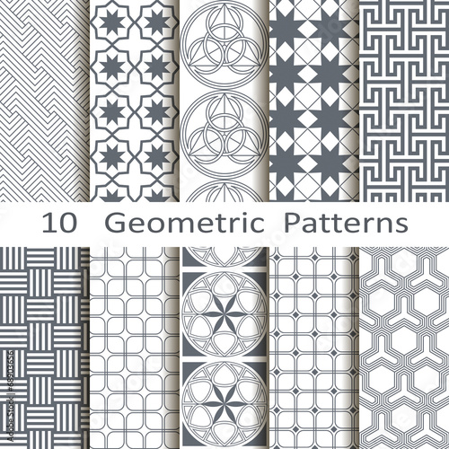 set of ten geometric patterns