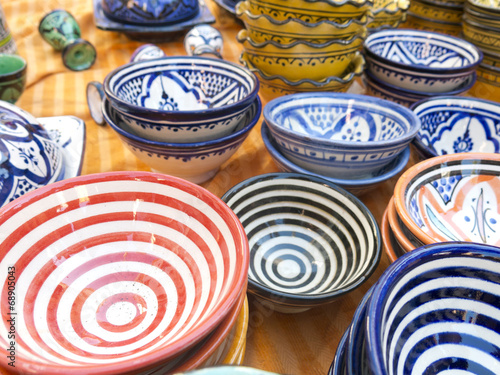Sale of ceramic, typical of Morocco.