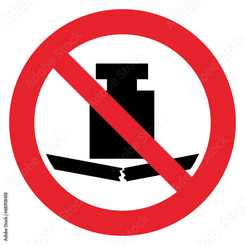 Prohibition sign NO HEAVY LOAD