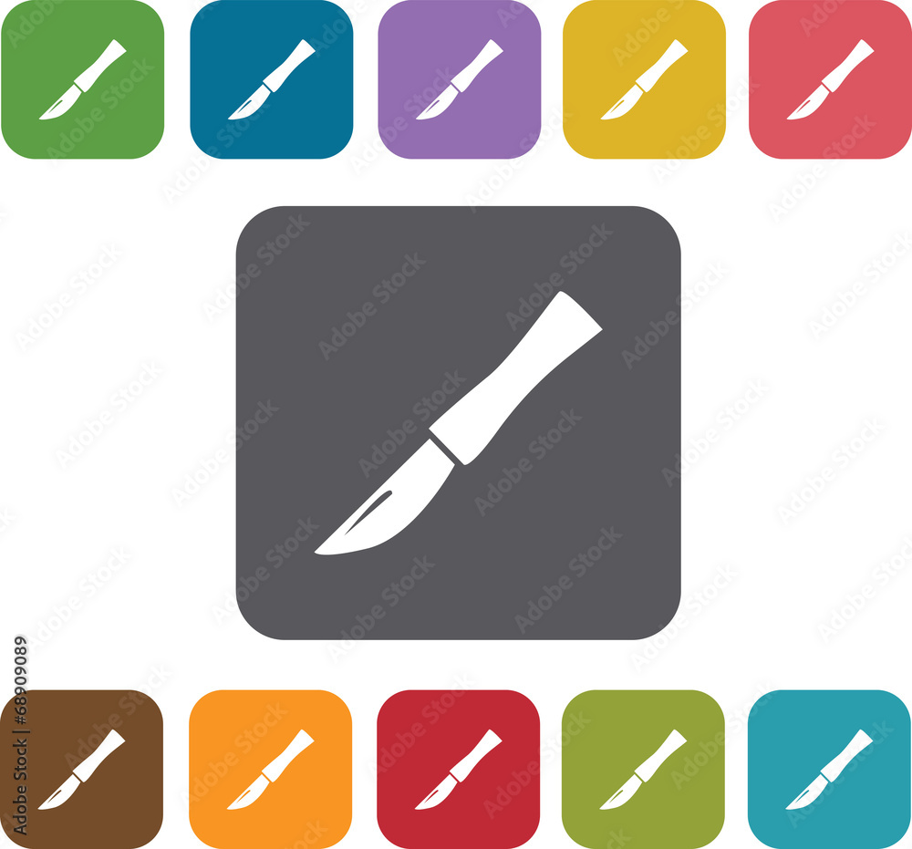knives icons set. Rectangle colorful 12 buttons. Illustration ep knives icons set. Rectangle colorful 12 buttons. Illustration ep