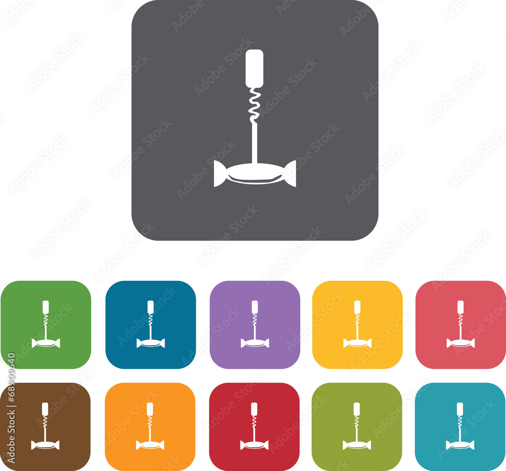 Cooking and kitchen icons set. Rectangle colorful 12 buttons. Il Cooking and kitchen icons set. Rectangle colorful 12 buttons. Il