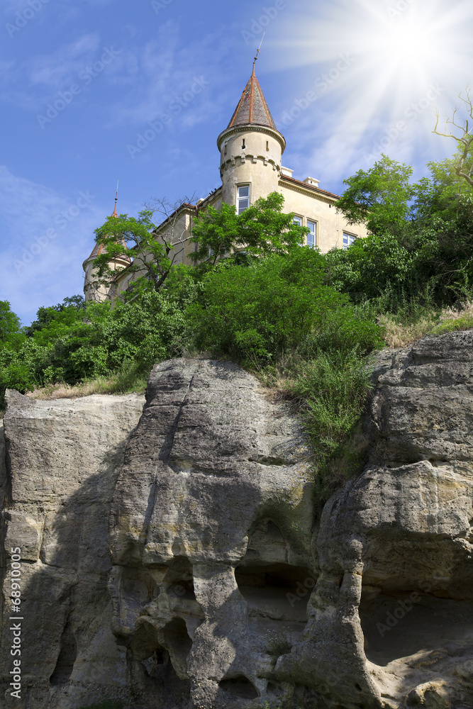 Fotografie Castle on the rock and sun
