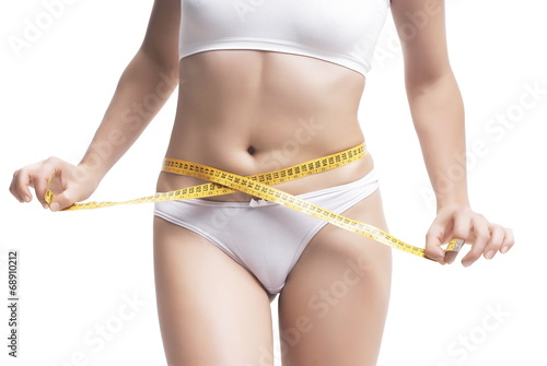 Slim Woman Measuring Her Waist
