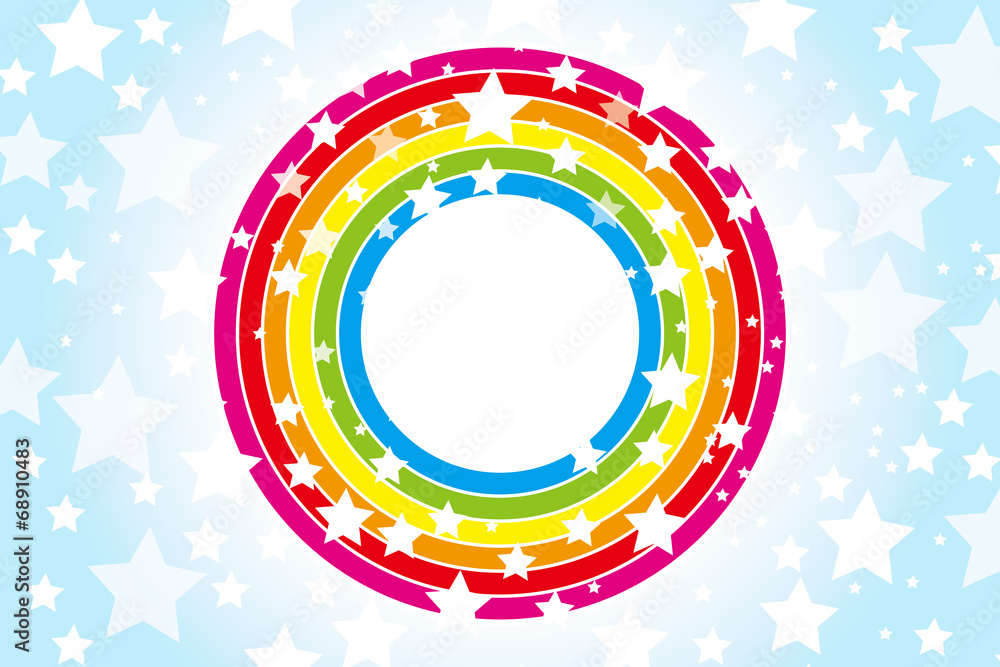 Background Wallpaper Vector Illustration Design Free Free Size Charge Free Colorful Color Rainbow Show Business Entertainment Party Image 背景素材壁紙 虹の輪 虹 虹色 レインボー 七色 星の模様 星 星模様 星の図柄 Stock Vector Adobe