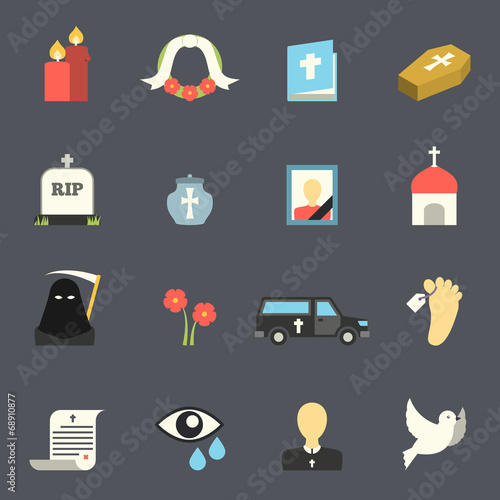 Funeral Icons Set