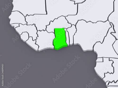 Map of worlds. Ghana.