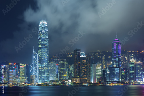 Victoria Harbor of Hong Kong at night
