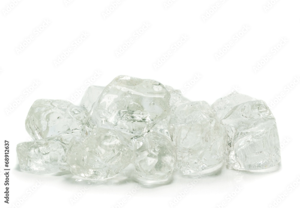 Chunks of ice on a white background Chunks of ice on a white background
