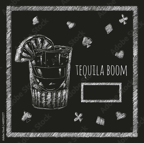 cocktail tequila boom blackboard menyu.kafe. bar. restaurant