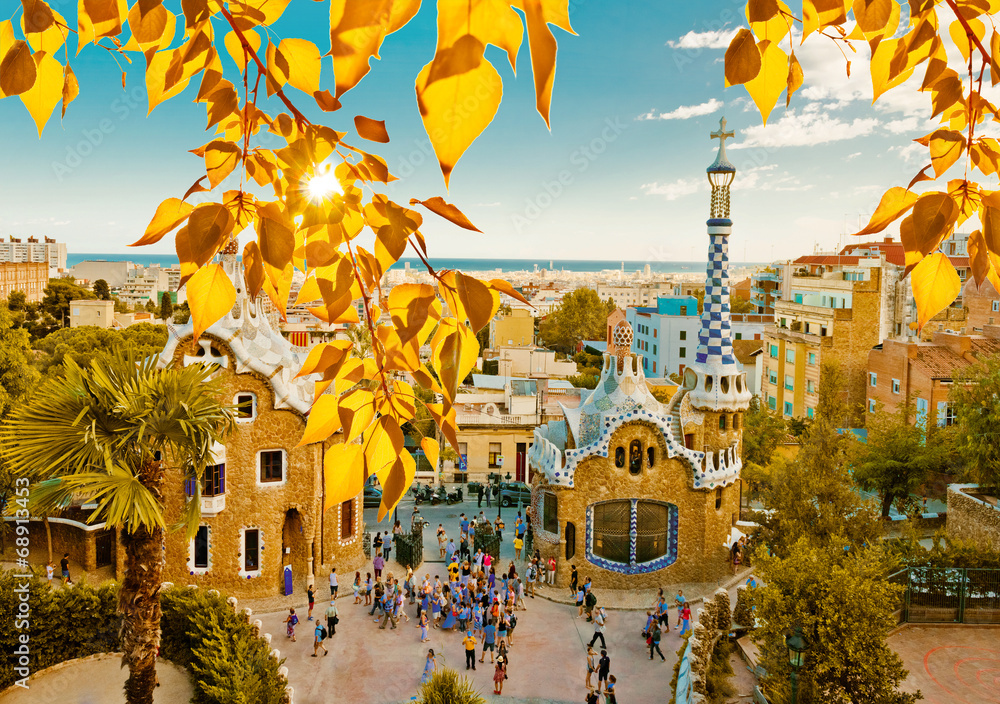 Obraz premium Park Guell w Barcelonie, Hiszpania.