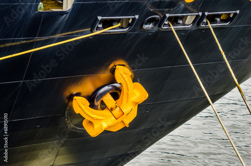 Big Yellow Anchor on a Ship photo
