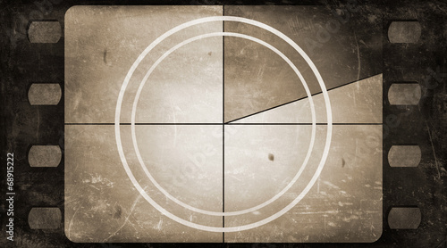 Grunge film frame background with vintage movie countdown