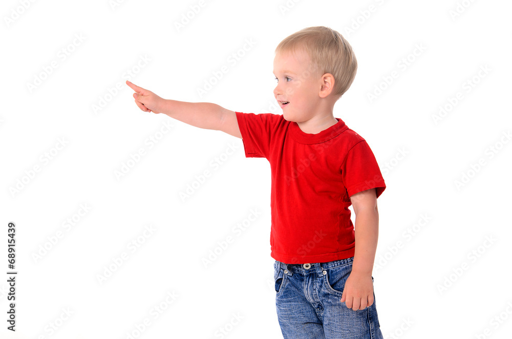 portrait of fashionable little boy in red t-shirt portrait of fashionable little boy in red t-shirt