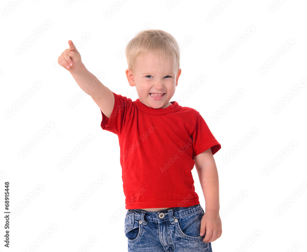 portrait of fashionable little boy in red t-shirt portrait of fashionable little boy in red t-shirt