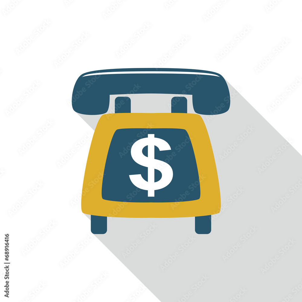 Telemarketing flat icon with long shadow Telemarketing flat icon with long shadow