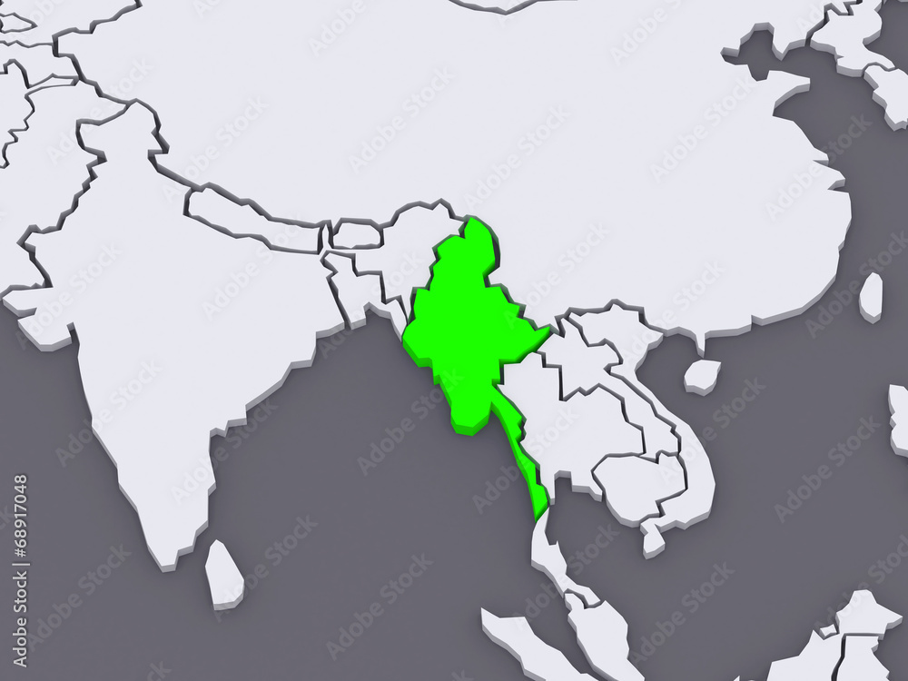 Map of worlds. Myanmar (Burma). Map of worlds. Myanmar (Burma).