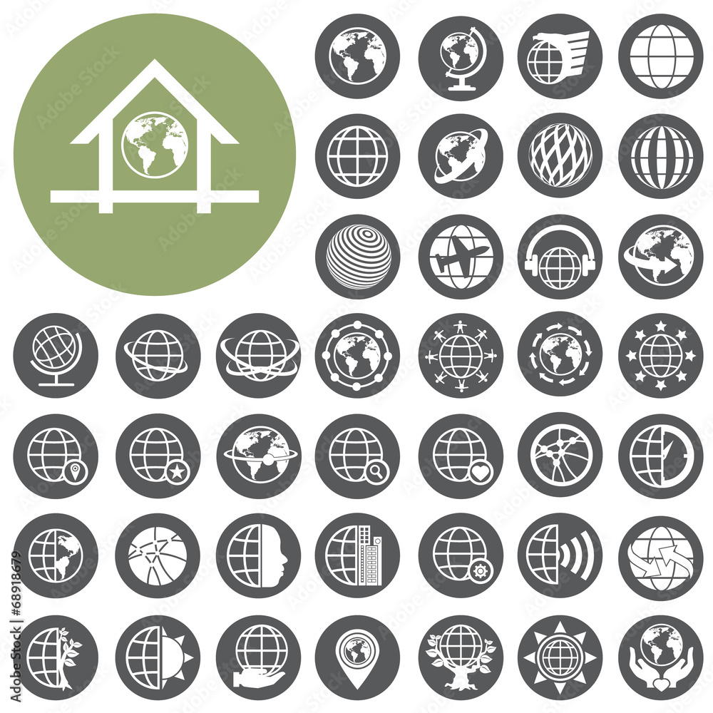 Globe earth vector icons set. Illustration eps10 Globe earth vector icons set. Illustration eps10