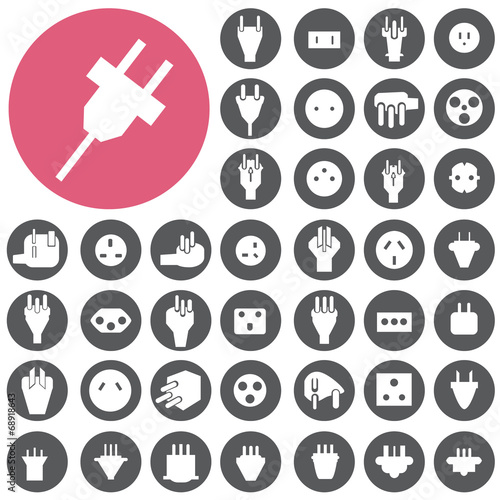 Electric plug icons set. Illustration eps10