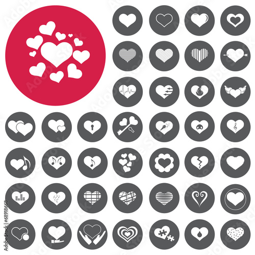 Hearts icons set. Love sign. Illustration eps10
