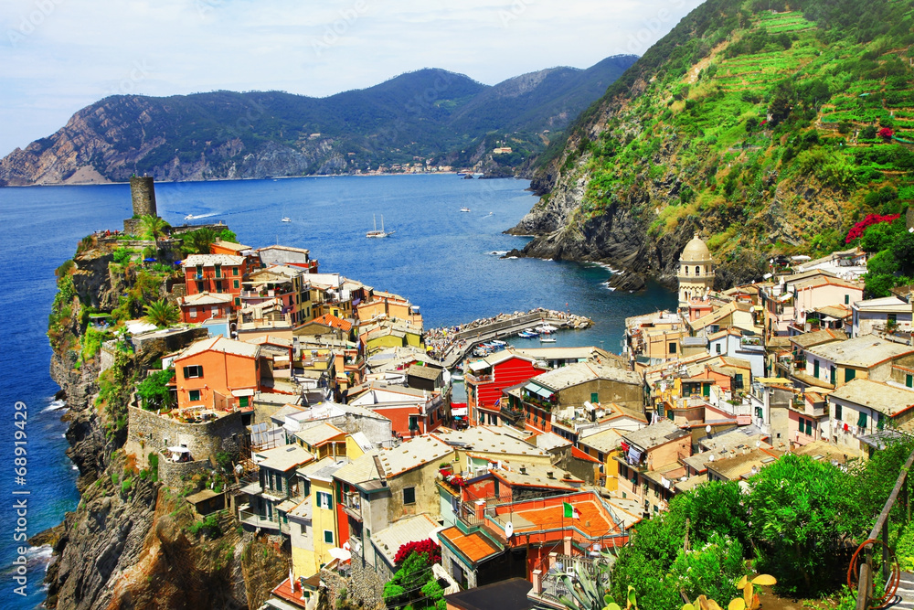 scenic Ligurian coast of Italy - Vernazza village, Cinque terre