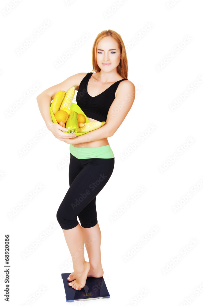 Diet. Dieting concept. Healthy Food. Beautiful Young Woman Diet. Dieting concept. Healthy Food. Beautiful Young Woman