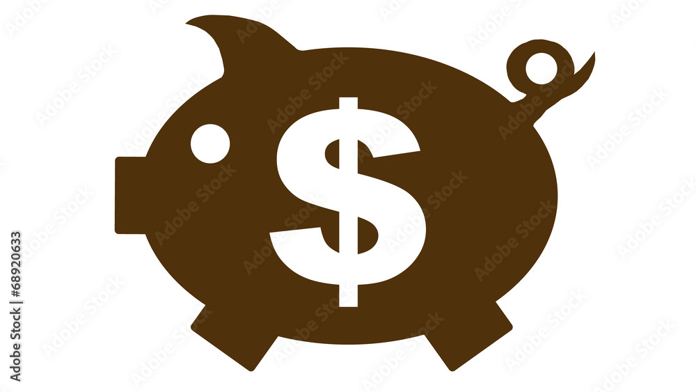 button - piggy bank in brown with dollar symbol - 16to9 - g1173 button - piggy bank in brown with dollar symbol - 16to9 - g1173