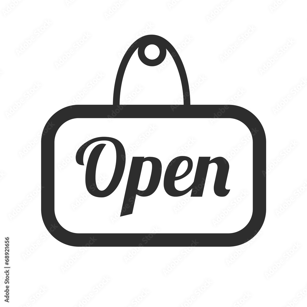 Vector Open Sign Black Icon Vector Open Sign Black Icon