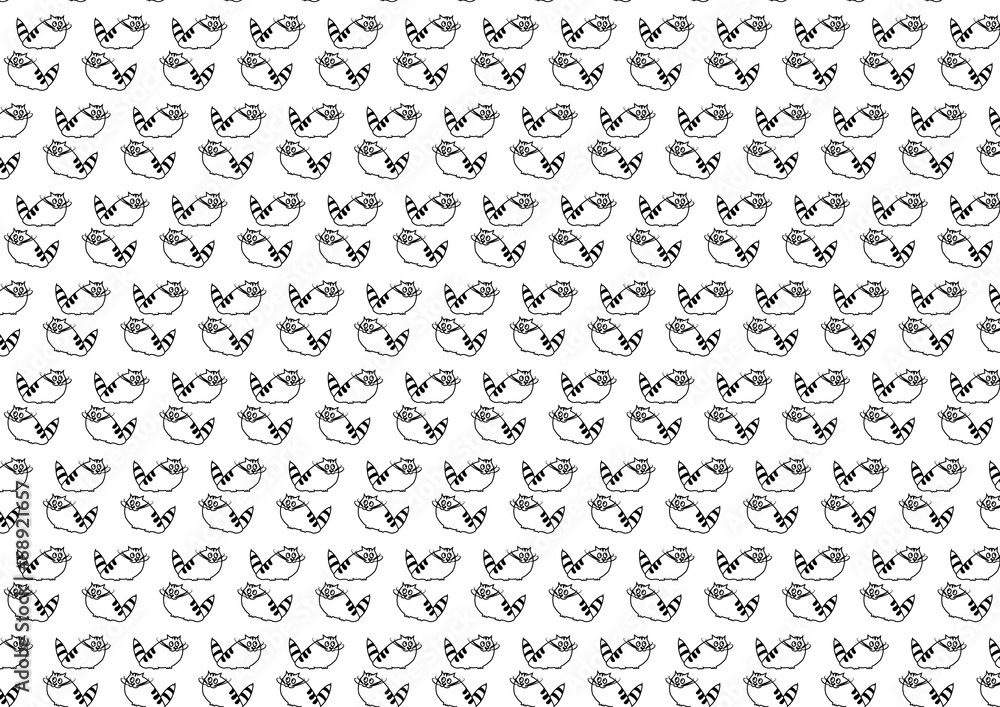 Seamless pattern with cats - vector illustration